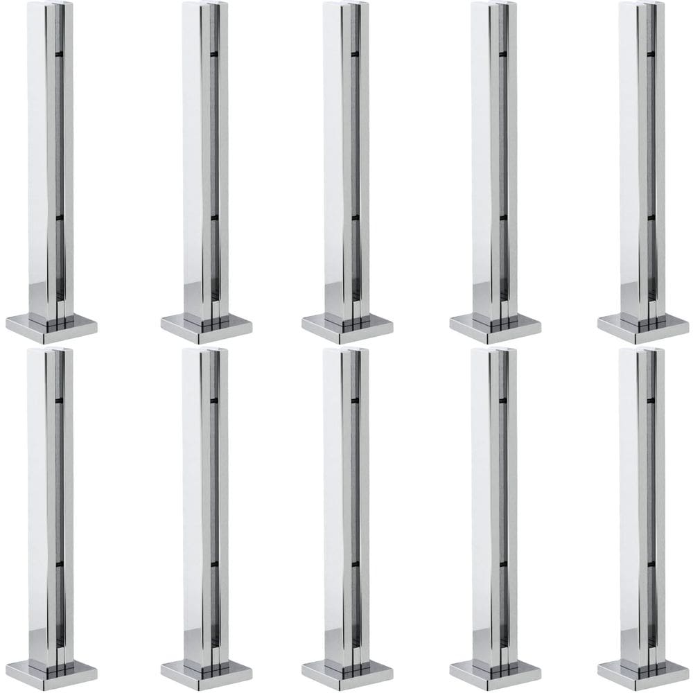 Kit 10 Torre Guarda Corpo Pinça Para Vidro 40cm Inox FS