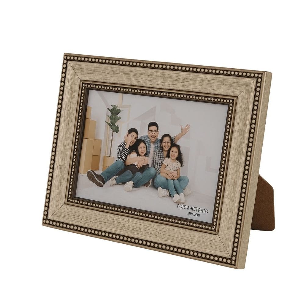 Porta Retrato Moldura Madeira Premium Champanhe Point Para Foto 15x21