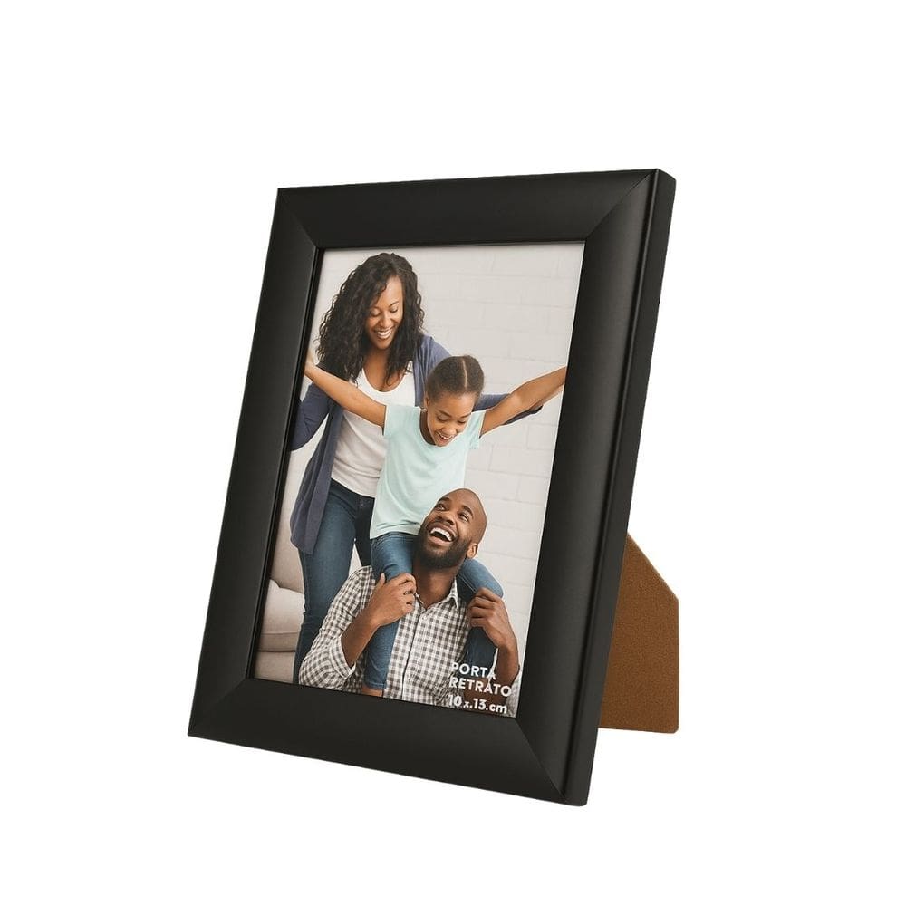 Porta Retrato Moldura Madeira Preto Fosco Black Prime Classic 10x15