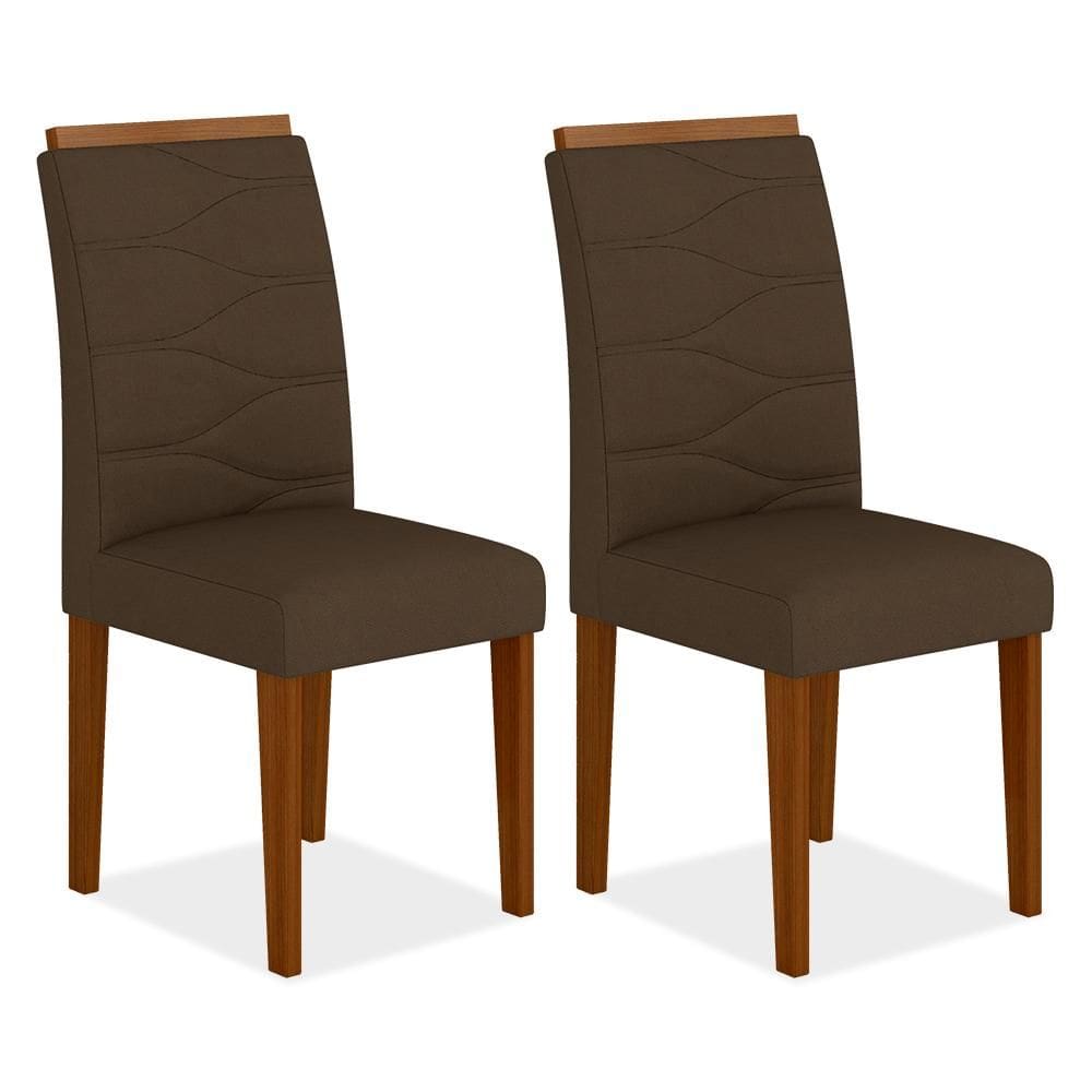 Kit 02 Cadeiras Vitória Wood Cinamomo/ Marrom - Moveis Arapongas