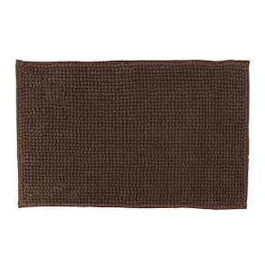 Tapete Para Banheiro Bolinha Antiderrapante Marrom 58x38cm