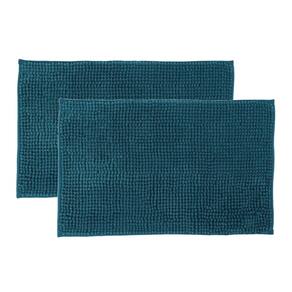 Kit 2 Tapetes Banheiro Antiderrapante Azul Claro 58x38cm