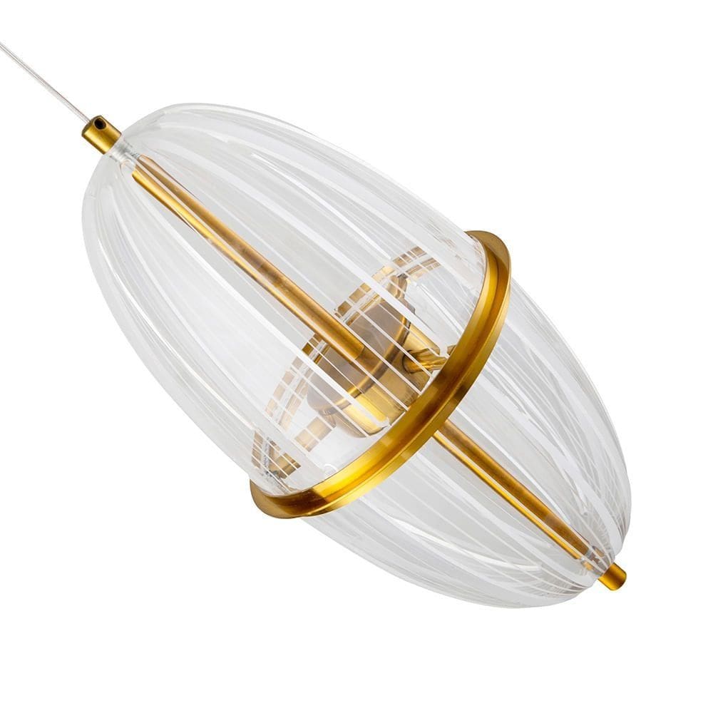 Lustre Pendente Nordecor Miza Oli 2955 Ouro Brilho Led Bivolt