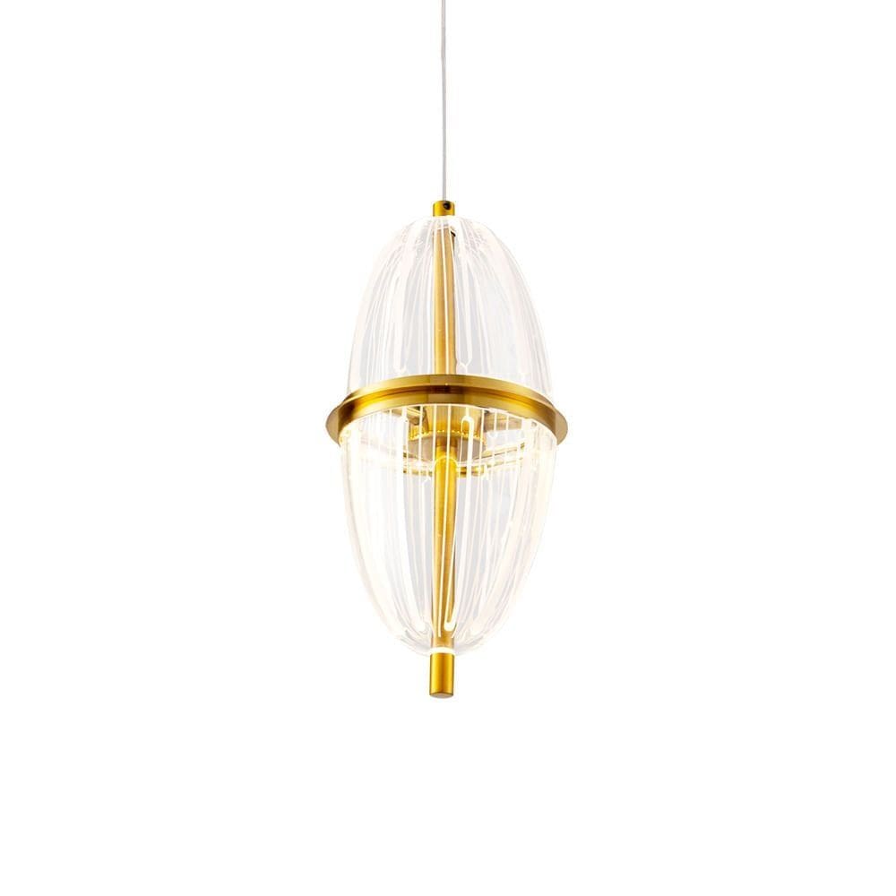 Lustre Pendente Nordecor Miza Oli 2954 Ouro Brilho Led Bivolt
