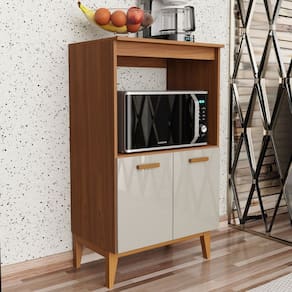 Armário de Cozinha Fine 2 Portas 1 Prateleira Freijo/Off White - Pnr Móveis