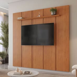 Painel para TV Até 75 Polegadas Zeus 100% Mdf com Prateleira Naturallle - Mavaular