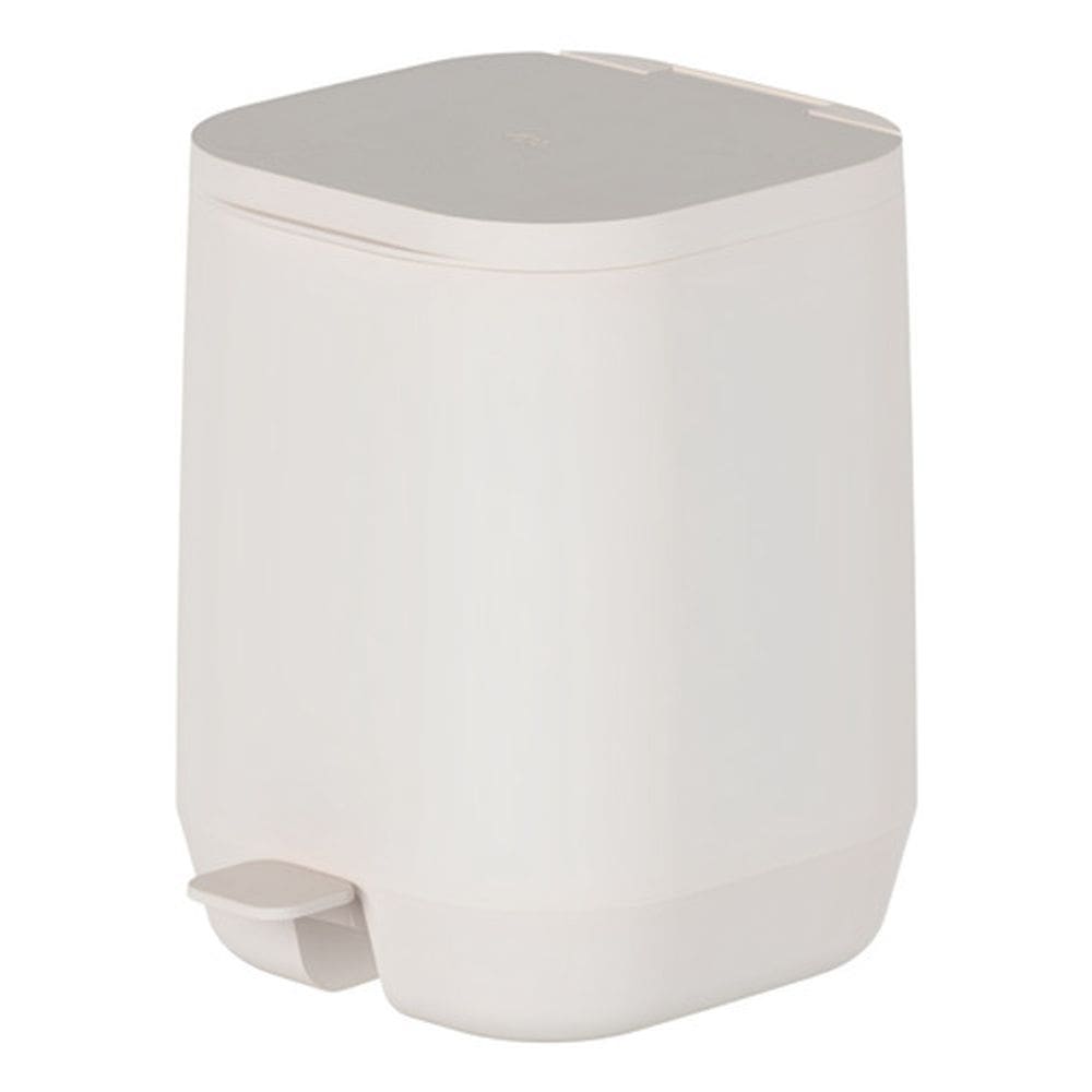Lixeira De Piso Square Bege Com Pedal Plastico 6l 26x20x25cm