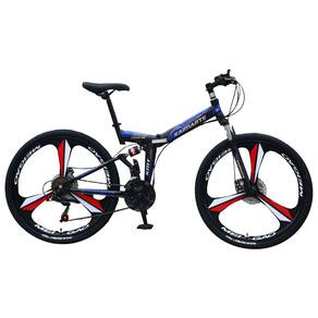 Bicicleta Aro 26 Freio Disco Bike Dobrável EasyFold 21 Marchas Roda Magnésio Preto Azul Vermelho WCT Fitness