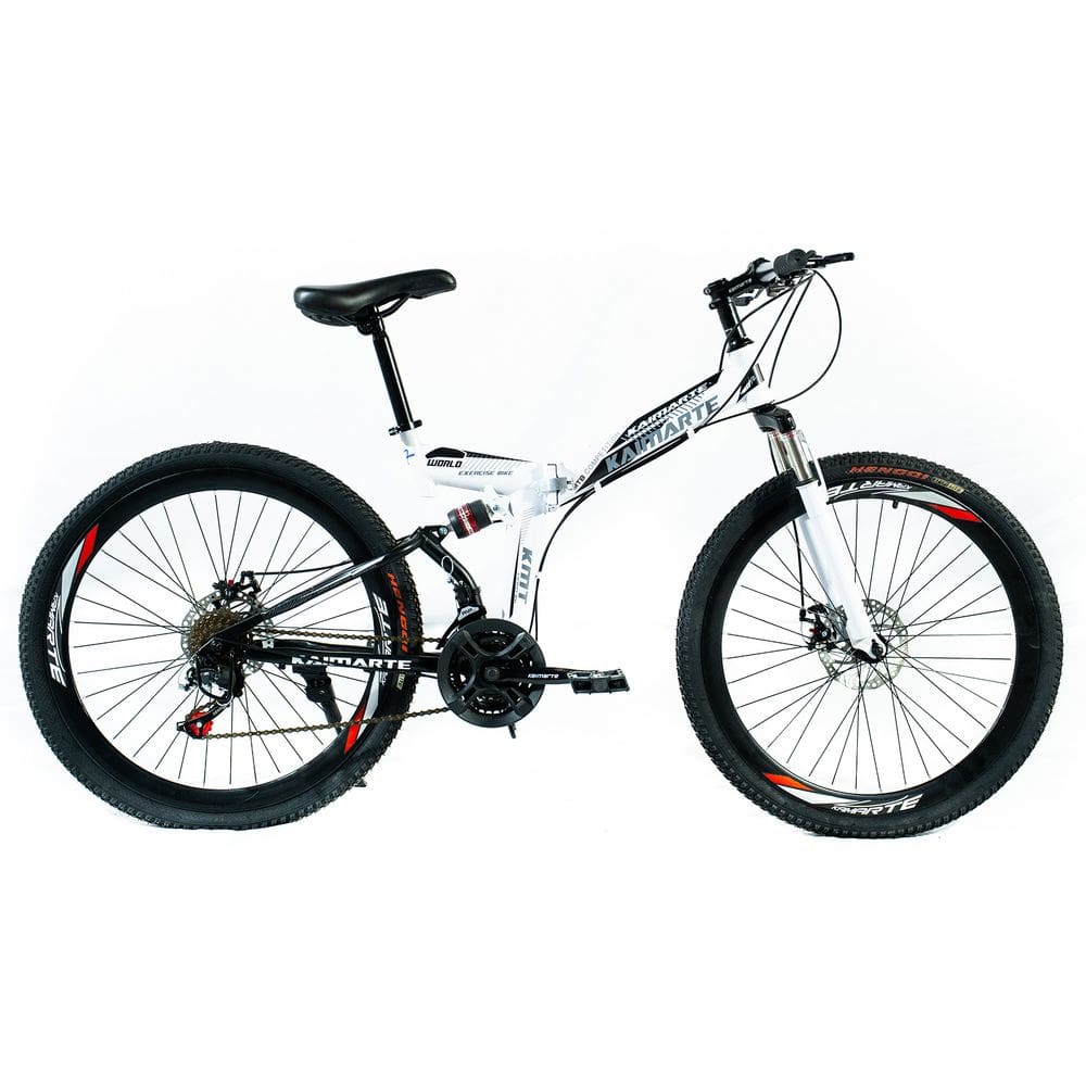 Bicicleta Aro 26 Dobrável Freio Disco Bike EasyFold 21 Marchas Aço Carbono Branca WCT Fitness