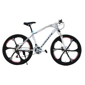 Bicicleta Aro 26 Leopard Branco Bike Roda Liga Magnésio Aço Carbono 21V WCT FITNESS