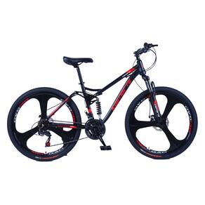 Bicicleta Aro 26 Bike Roda Magnésio WCT FITNESS 21 Marchas Aço Carbono Preta Vermelha