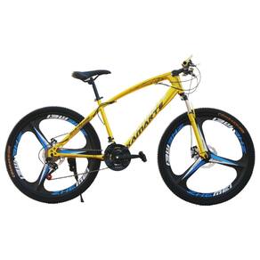 Bicicleta Aro 26 Freio a Disco Bike Roda Magnésio 21V Amarela WCT Fitness