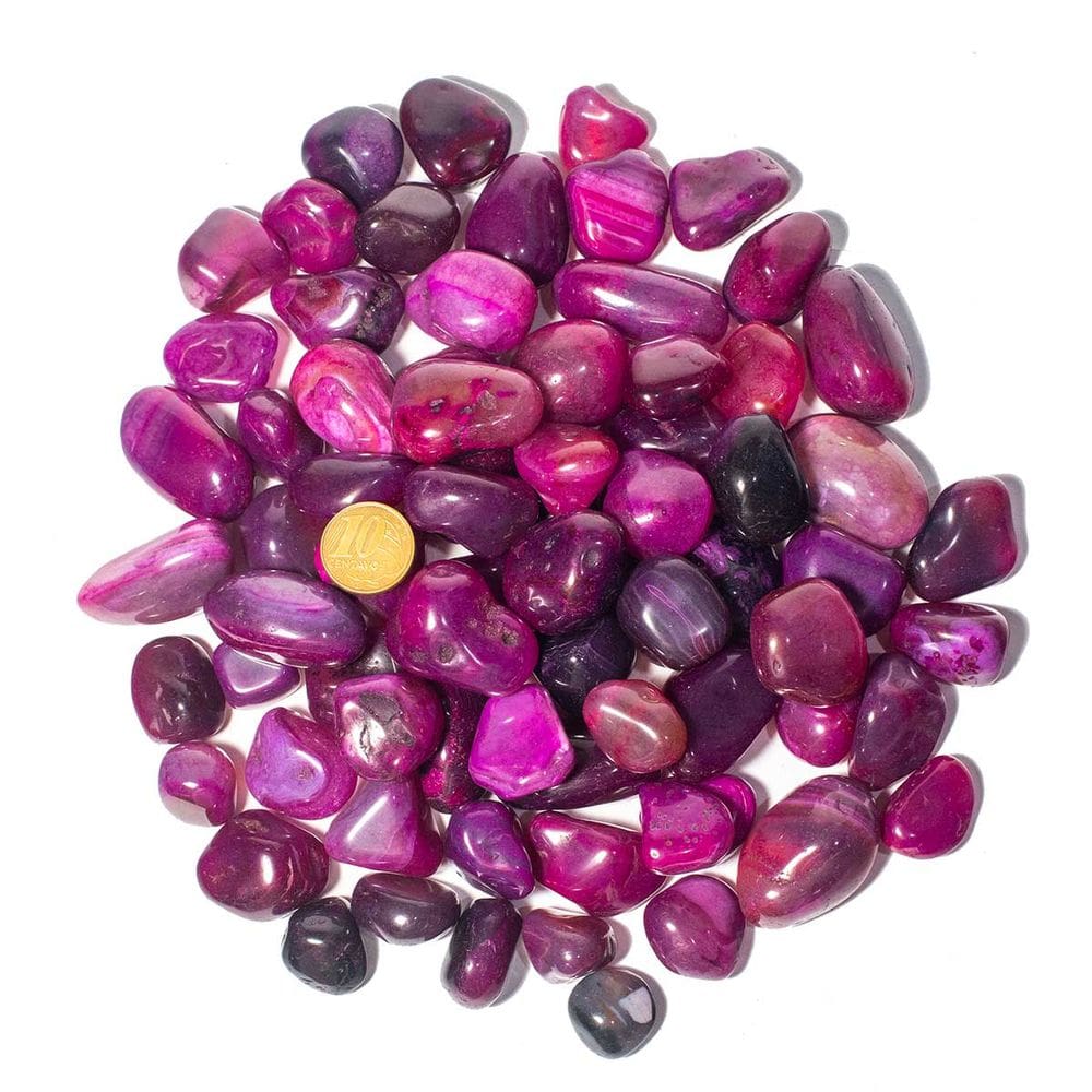 1 kg Ágata purpura Pedra Rolada M Extra 20 mm Aprox