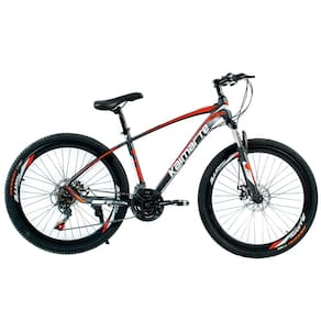Bicicleta Aro 26 Alumínio Bike 21 Vel Freio a Disco Cinza e Vermelho WCT FITNESS