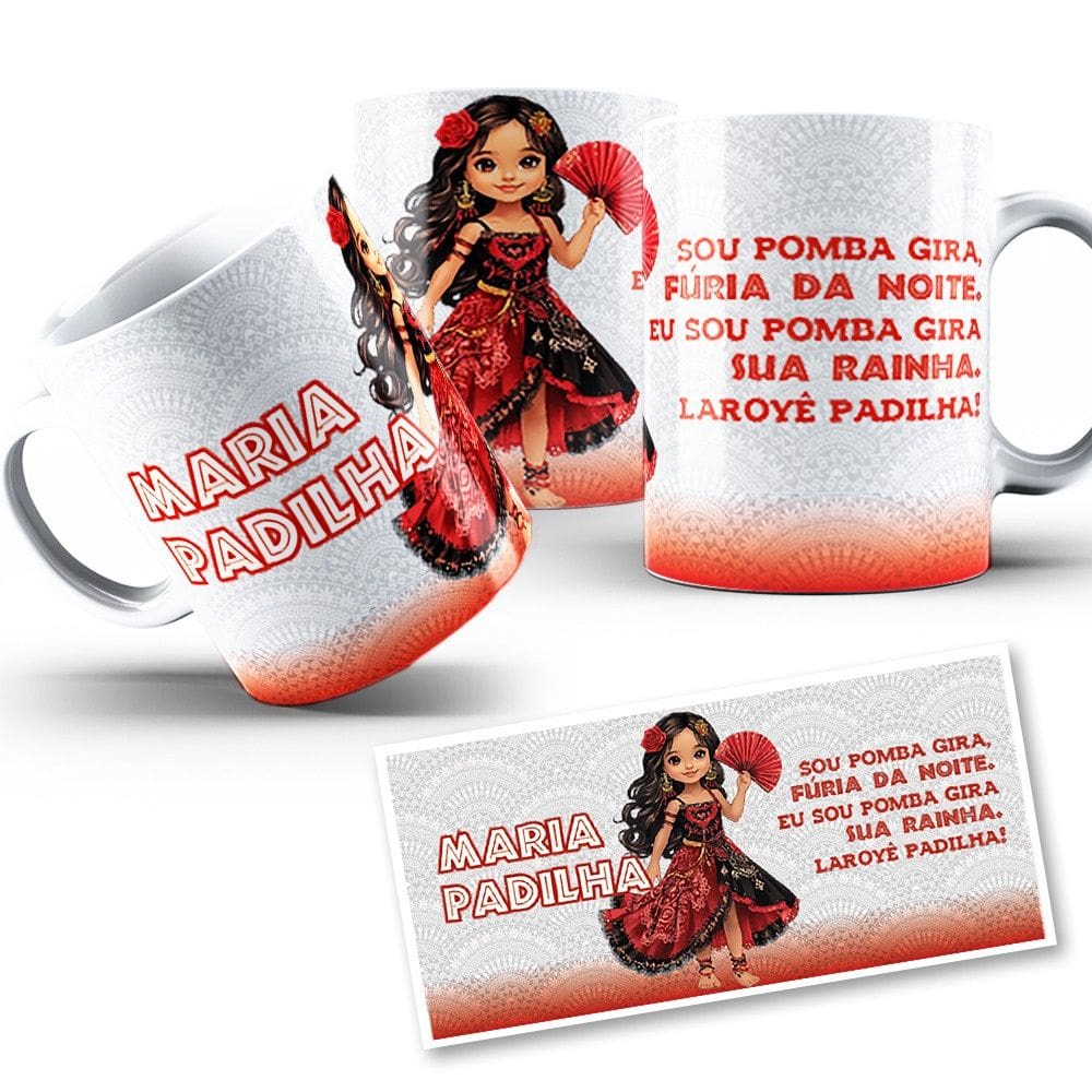 Caneca Maria Padilha Mirim Orixá Umbanda Candomblé 325ml