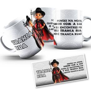 Caneca Tranca Rua Mirim Orixá Umbanda Candomblé 325ml