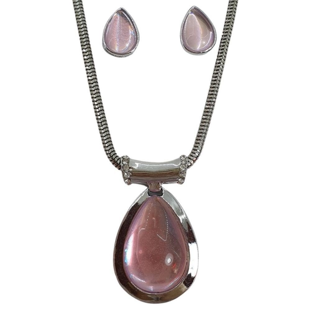 Conjunto com Pedra em Formato de Gota