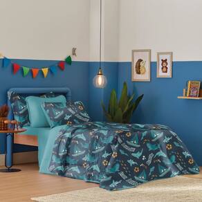 Jogo de Cama Casal Atlantix 4 Pçs 138x188x30 100% Algodão