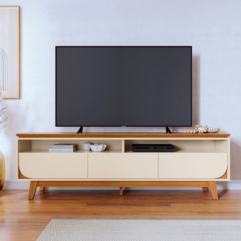 Rack para TV até 75 Polegadas 3 Gavetas com Pés Selene Madetec