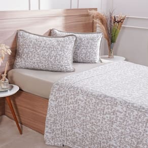 Jogo de Cama Casal 4 Pçs Malha Premium 145g/m² 100% Algodão 138x188x30cm