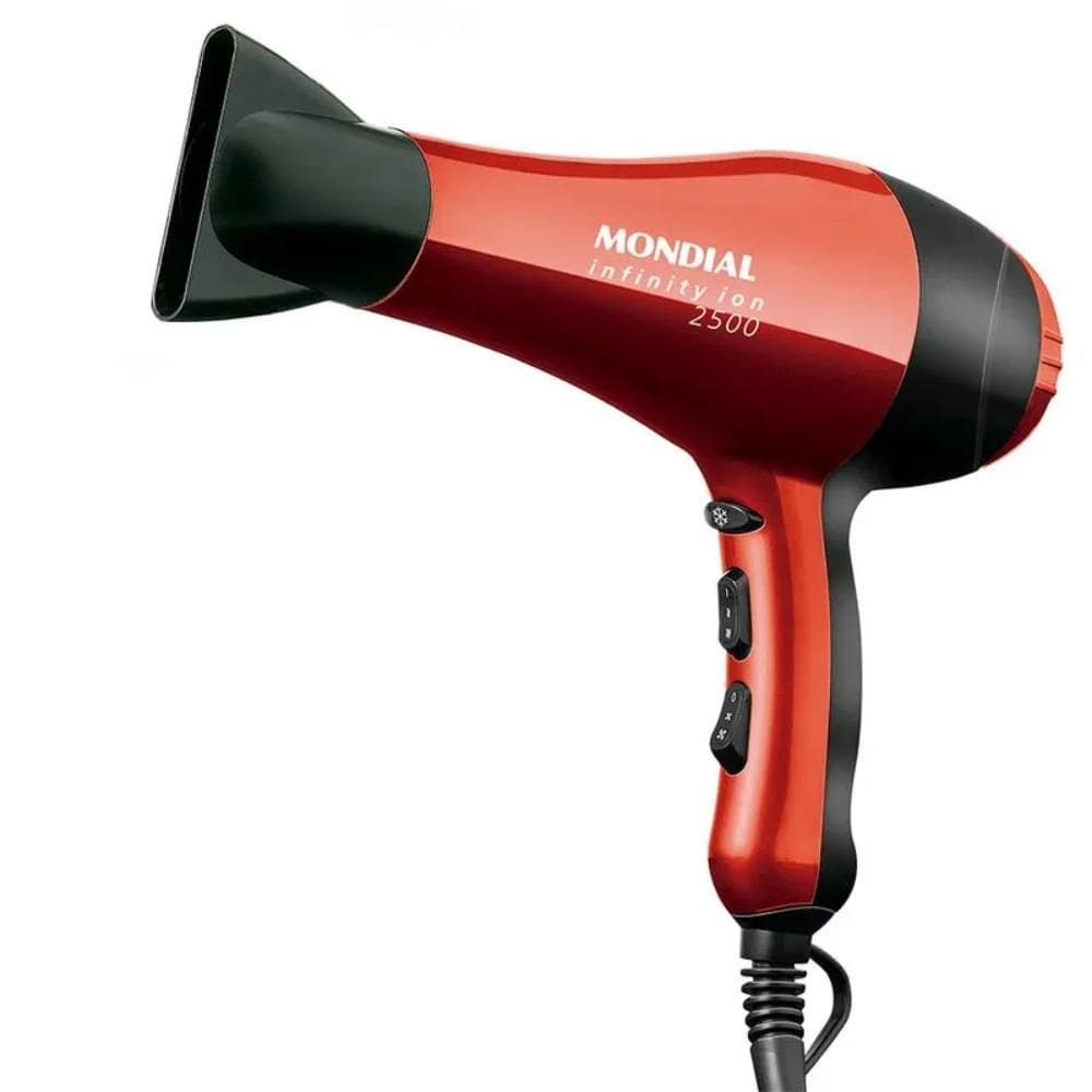 Secador de Cabelo Mondial Infinity 2500 Íon Vermelho/Preto 1900W 220V - SC-12