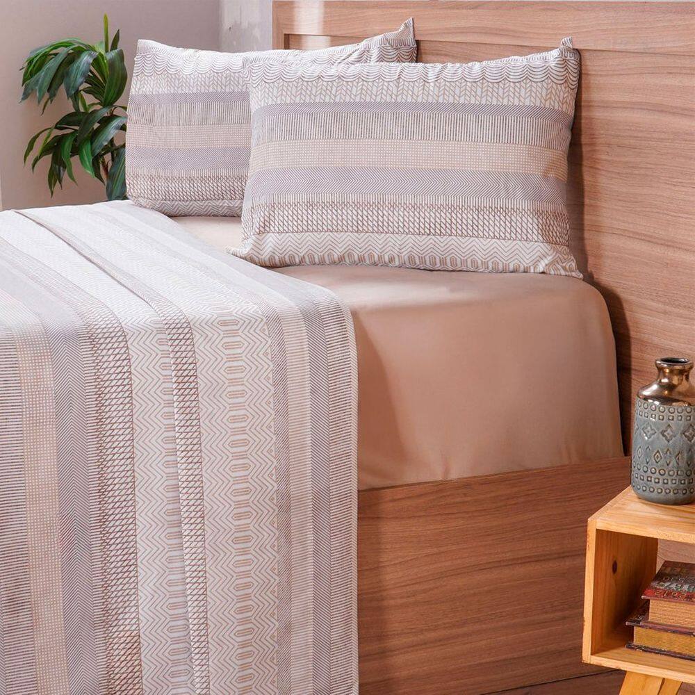 Jogo de Cama King Cotton Touch 4 Peças 193x203x40cm