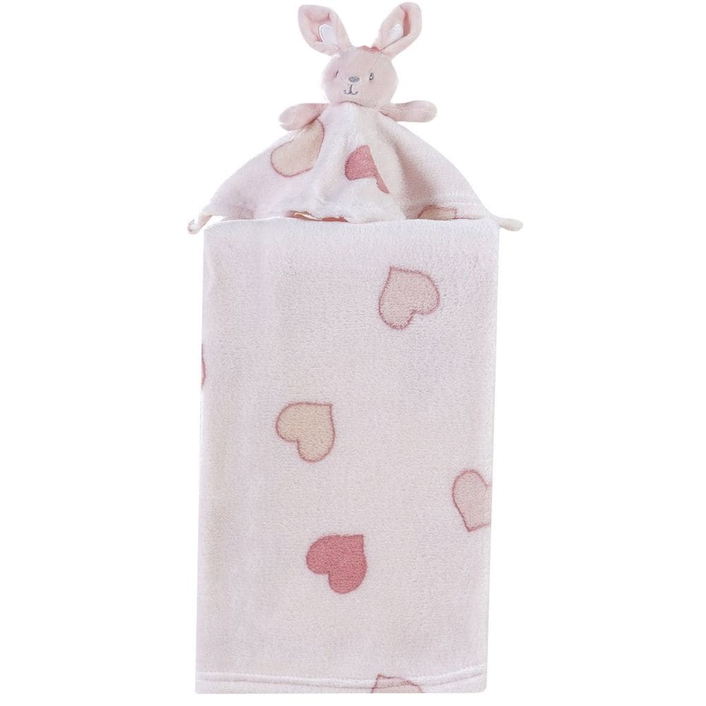 Manta com Naninha Flannel Estampada para Bebê 75x100