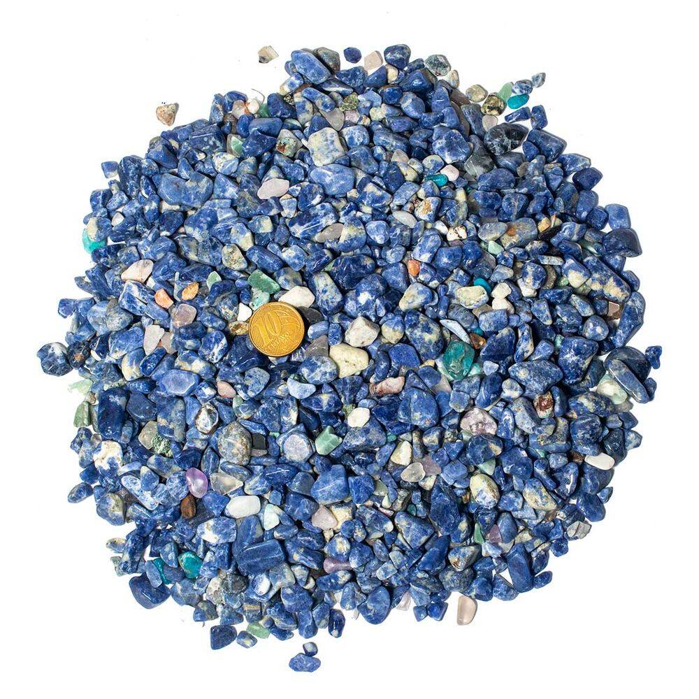 1 kg Sodalita Azul Rolado Pedra Natural PP 5 a 10mm Aprox