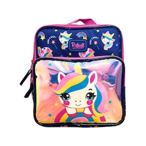 Lancheira Escolar Térmica Unicórnio Arco Iris Rku5004L Azul