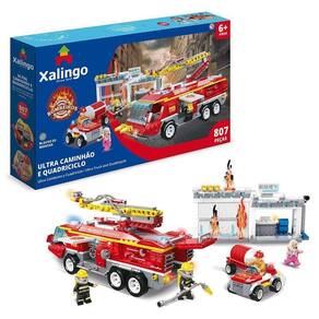 Blocos De Montar Bombeiros Ultra Caminhão E Quadriciclo 807 Peças