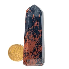 Ponta Obsidiana Mahogany Natural 25 a 50g 3 a 8cm Tipo A