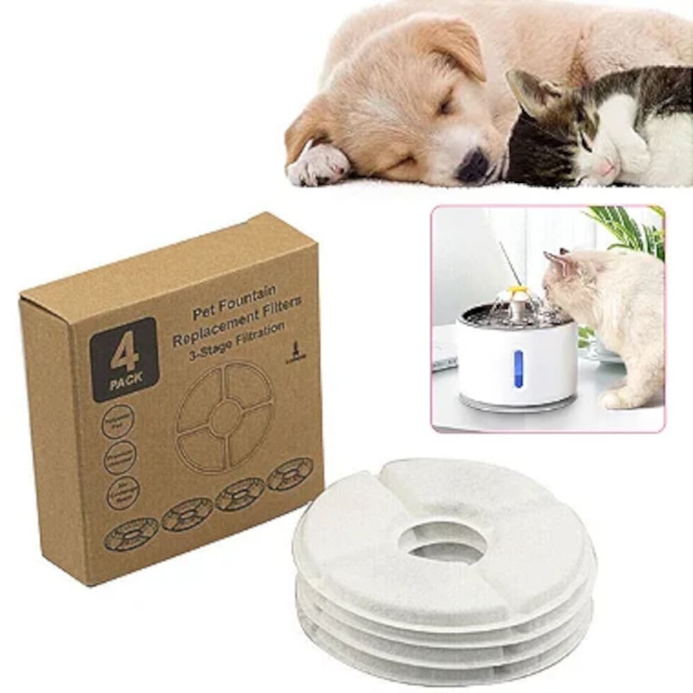 Kit com 4 Filtros Refil Lorben para Bebedouro Gato Cão Fonte Pet Filtra e Purifica Água