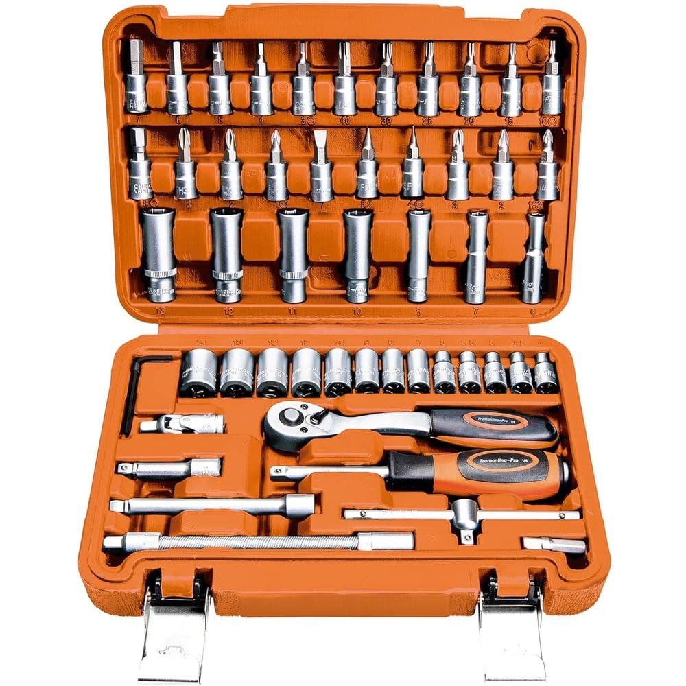 Kit Jogo Ferramentas Oficinas Maleta Laranja 52pç Tramontina