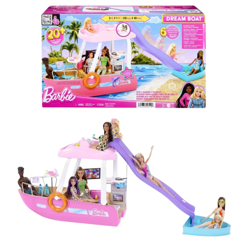 Barbie, Barco Lancha Dos Sonhos Com Piscina E Tobogã HJV37