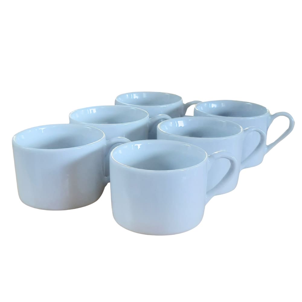 Jogo 6 xícaras Café Chá 170ml Base Reta - Porcelana Branca (2)
