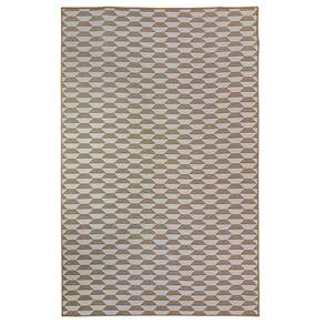 Tapete Sala Decorativo 100X150 Cm Geometrico Colmeia Bege
