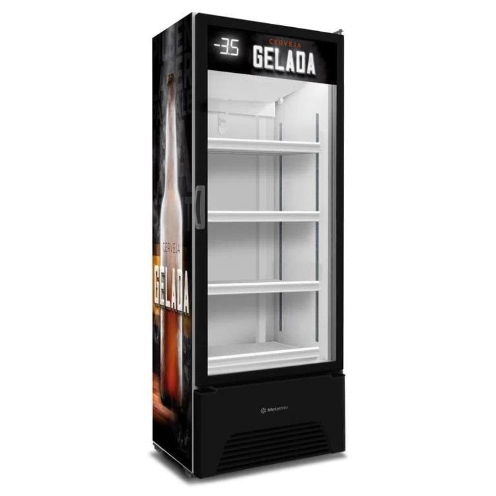 Cervejeira Expositora Optima Adesivo Gelada 435L Preto VN44AH Metalfrio 220V