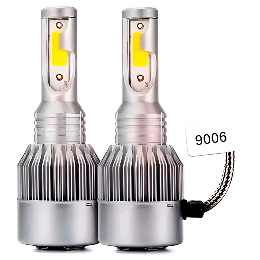Par de Lâmpadas Automotivas Farol Alto Baixo Full LED 9006