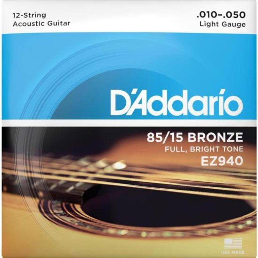 Encordoamento Para Violão 12C D Addario EZ940 Aço .010 [F002]