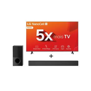 Combo LG Smart TV NanoCell AI NANO80 4K de 65 polegadas 65NANO80 + Soundbar SNH5 4.1 canais 600W RMS