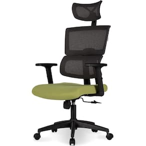 Cadeira Escritório NR-17 Presidente ANM701 Anima Genebra Encosto Preto Assento Verde Base Rodízio