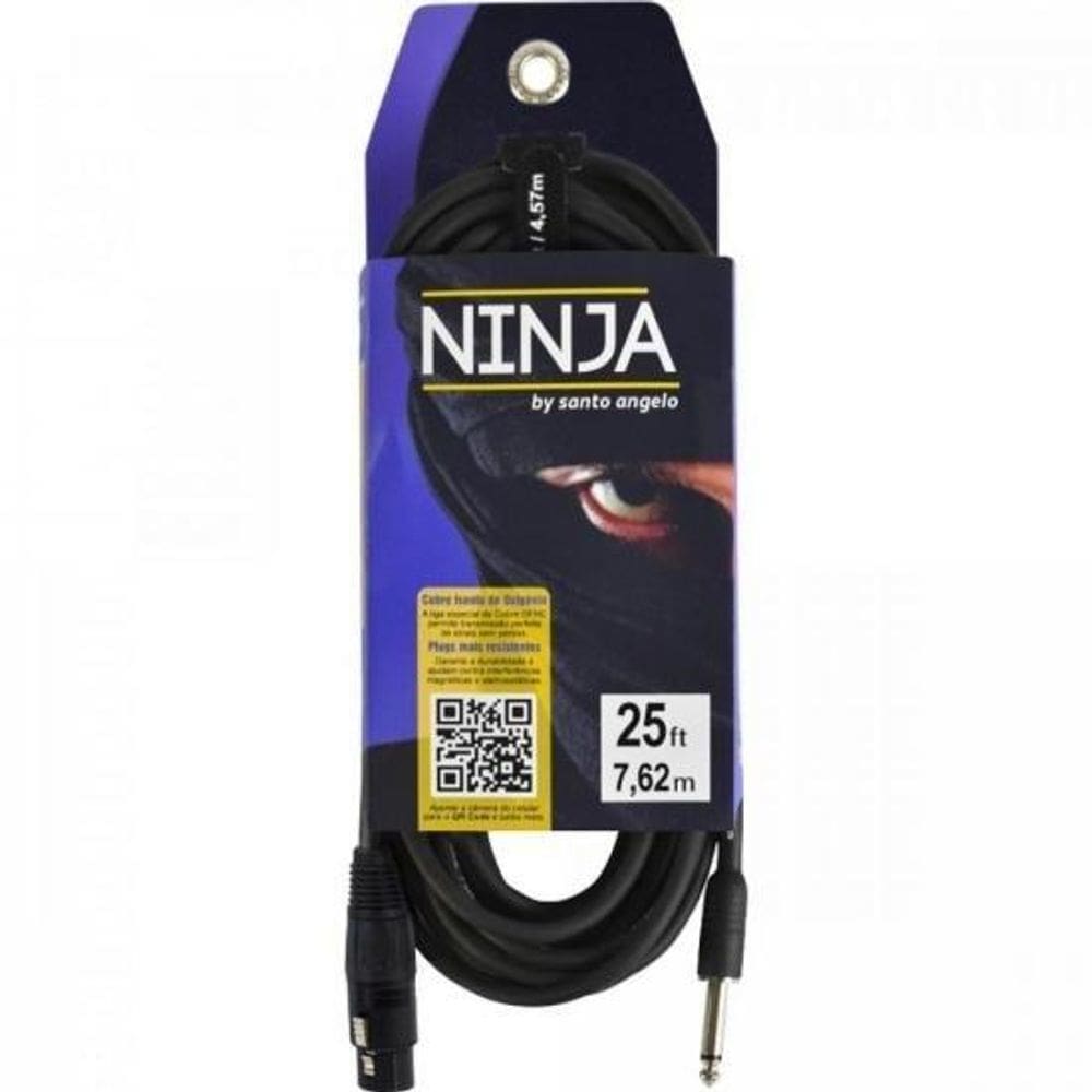 Cabo P10 x XLR Fêmea 7,62m Ninja HG BSanto Angelo [F002]