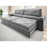 Sofá com Carregador USB e Molas no Assento Retrátil Reclinável Maestro 2,90m Veludocristal - NETSOFAS