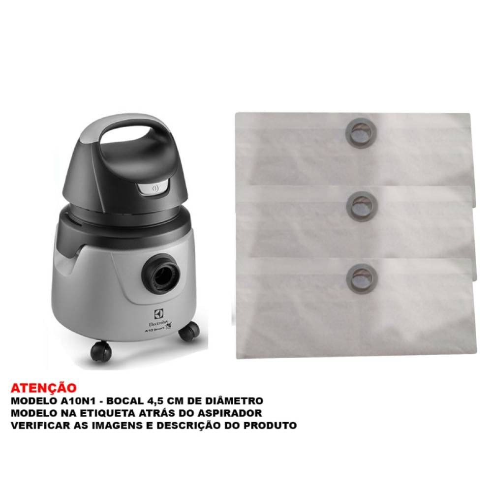 Saco Descartável Aspirador Electrolux A10 Smart modelo A10N1 Com 3 unidades
