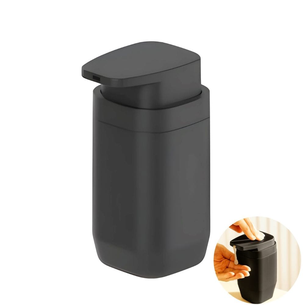 Dispenser Porta Sabonete Líquido 380ml Banheiro Preto - Aura PSA400PTF Ou