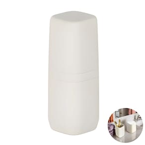 Suporte Porta Escova de Dente Com Tampa Banheiro Bege - Aura PEA400BGF Ou