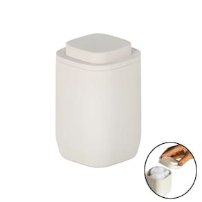 Suporte Porta Cotonete Algodão Com Tampa Banheiro Bege - Aura PAA400BGF Ou