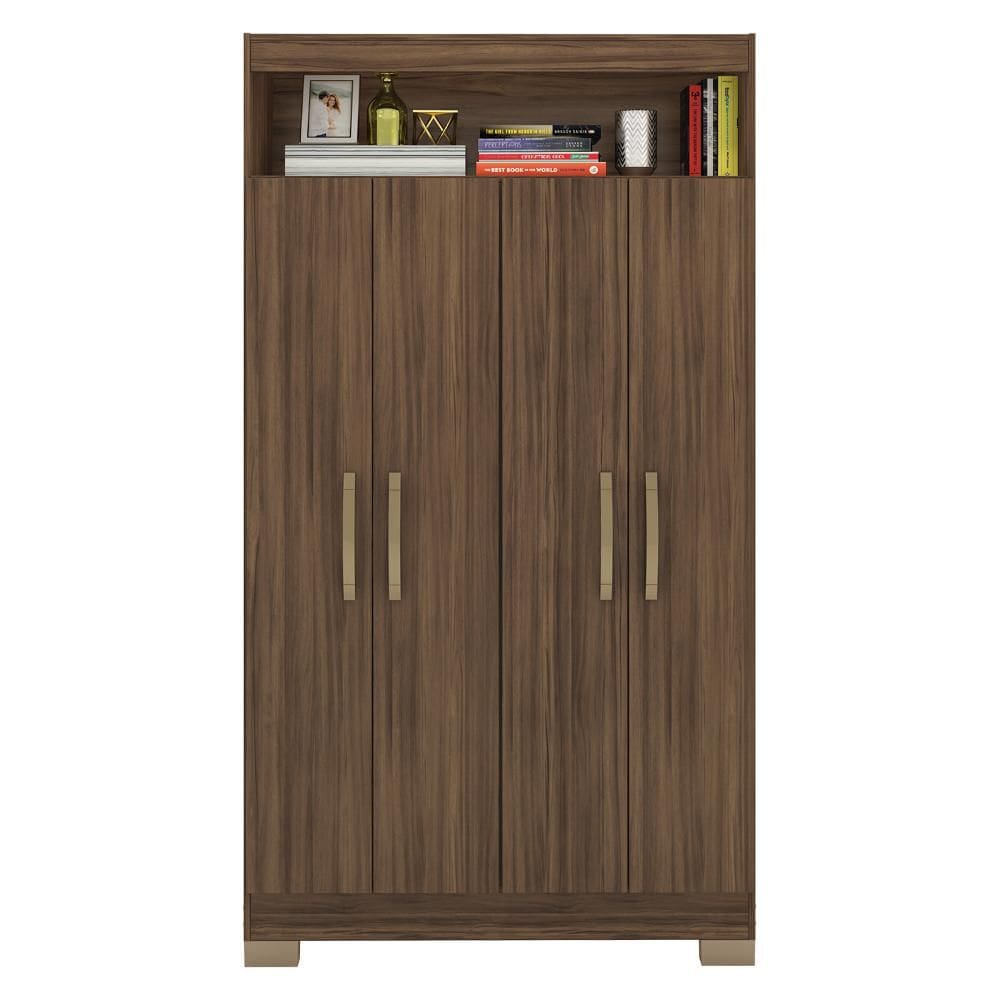 Armário Multiuso 4 Portas 1 Nicho Notável NT4040 90cm Nogal