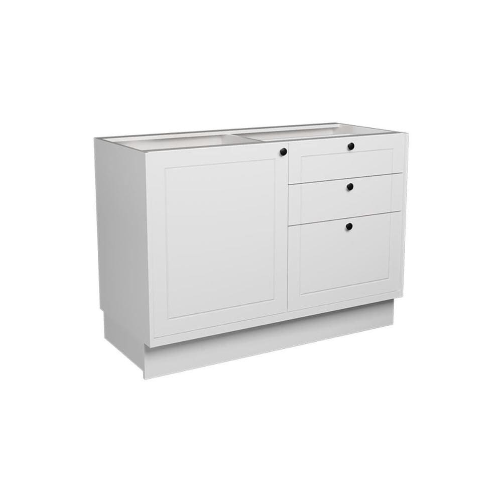 Balcão de Cozinha Évora PH 3117 c/ 1 Porta 3 Gavetas e Divisor de Talheres s/ Tampo 120cm Branco - Herval