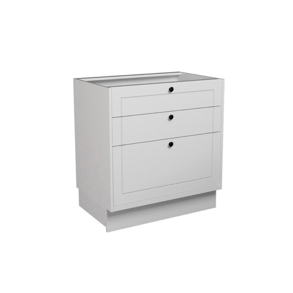 Balcão de Cozinha Évora PH 3120 c/ 3 Gavetas e Divisor de Talheres s/ Tampo 80cm Branco - Herval